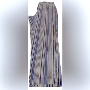 Blue Striped Cropped Pants